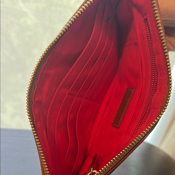 NEW Dooney & Bourke Patriots Football Navy and Brown Leather Wristlet NFL - Picture 4 of 10